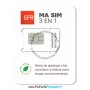 recto support carte sim prépayée sfr la carte connect 15go + 5 euros crédit inclus