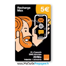 recharge orange max 5 euros, recharge orange max 5€,recharge mobile mobicarte orange max 5 euros,recharge mobicarte orange