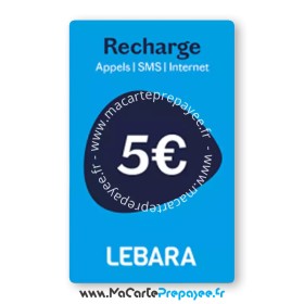 Recharge LEBARA en ligne | 5€ CLASSIQUE