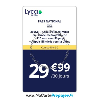 pass lycamobile France, pass national lycamobile France, lycamobile pass national xxl, pass national xxl lycamobile code
