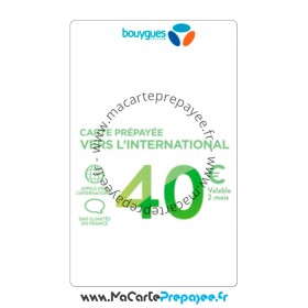 Recharge Bouygues en ligne | 40€ INTERNATIONALE