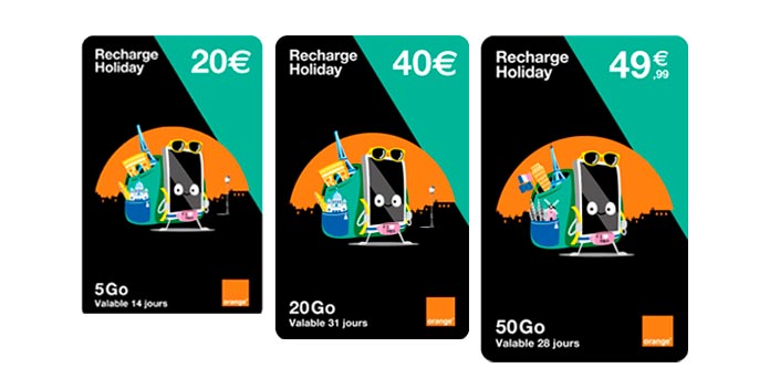 Gamme de recharge mobile Orange Holiday