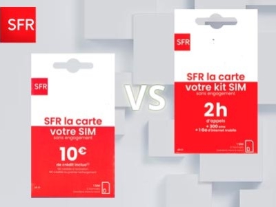 Carte SIM SFR La Carte ESSENTIEL 2H versus Carte SIM SFR La Carte 10€